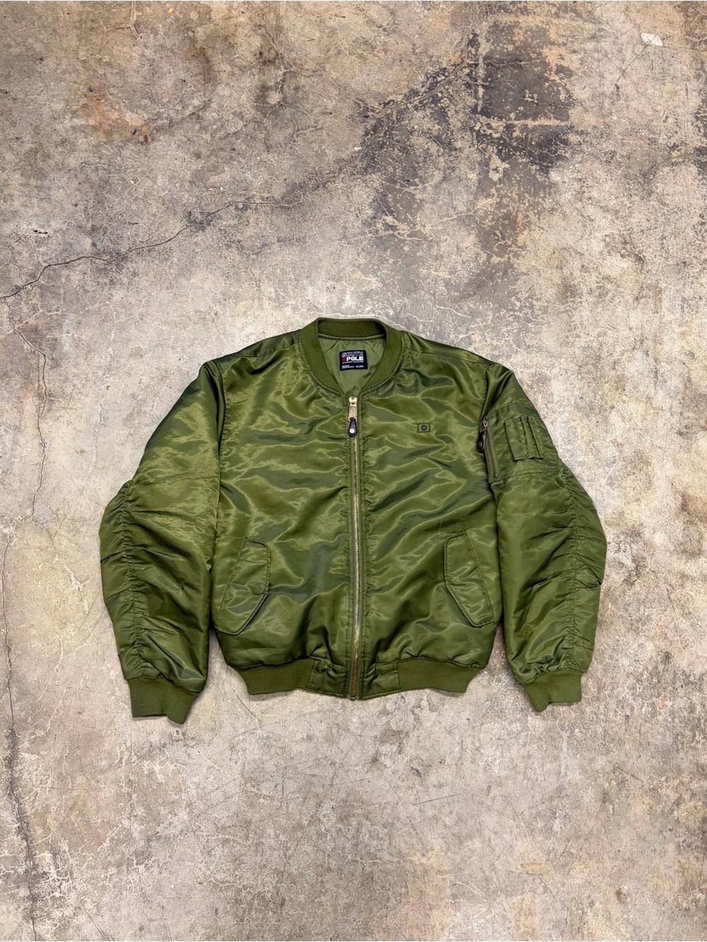Vintage Y2K Southpole Olive Green MA-1 Flight Bomber Jacket